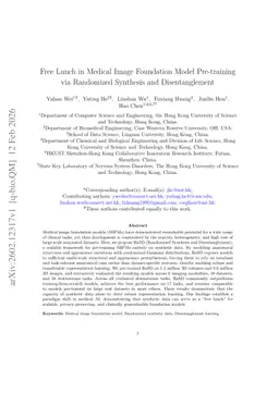 Free Lunch in Medical Image Foundation Model Pre-training via Randomized Synthesis and Disentanglement