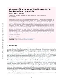 What does RL improve for Visual Reasoning? A Frankenstein-Style Analysis