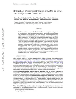 RankLLM: Weighted Ranking of LLMs by Quantifying Question Difficulty