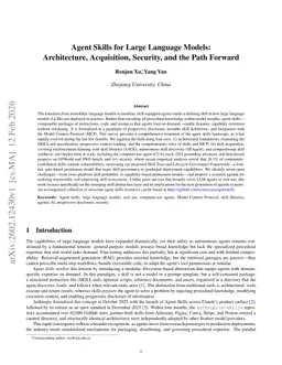 Agent Skills for Large Language Models: Architecture, Acquisition, Security, and the Path Forward