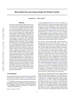 Hierarchical Successor Representation for Robust Transfer