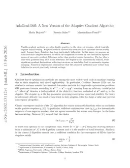 AdaGrad-Diff: A New Version of the Adaptive Gradient Algorithm