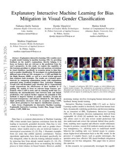 Explanatory Interactive Machine Learning for Bias Mitigation in Visual Gender Classification