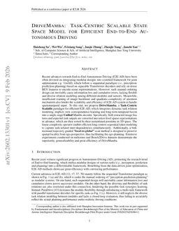 DriveMamba: Task-Centric Scalable State Space Model for Efficient End-to-End Autonomous Driving