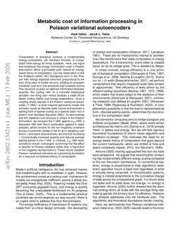 Metabolic cost of information processing in Poisson variational autoencoders