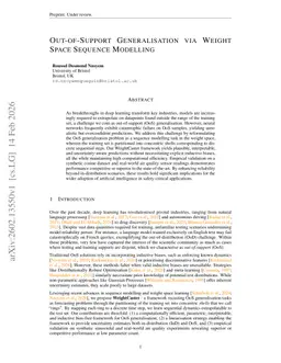 Out-of-Support Generalisation via Weight Space Sequence Modelling