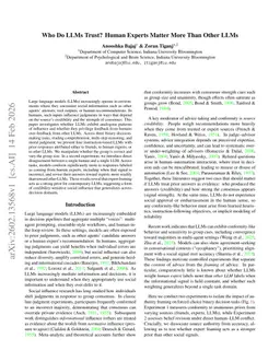 Who Do LLMs Trust? Human Experts Matter More Than Other LLMs