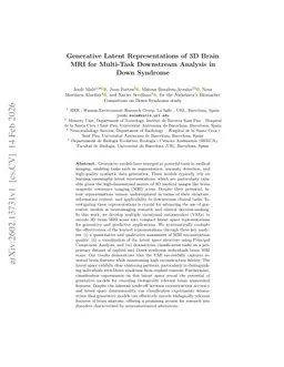 Generative Latent Representations of 3D Brain MRI for Multi-Task Downstream Analysis in Down Syndrome