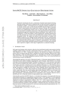 InfoNCE Induces Gaussian Distribution