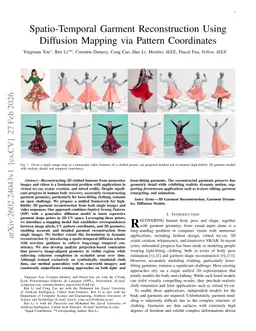 Spatio-Temporal Garment Reconstruction Using Diffusion Mapping via Pattern Coordinates
