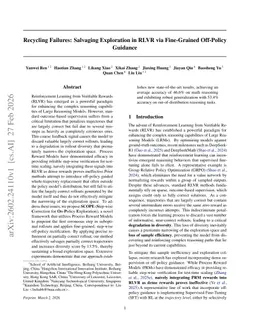 Recycling Failures: Salvaging Exploration in RLVR via Fine-Grained Off-Policy Guidance
