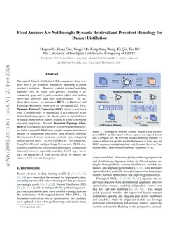 Fixed Anchors Are Not Enough: Dynamic Retrieval and Persistent Homology for Dataset Distillation