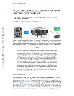 UFO-4D: Unposed Feedforward 4D Reconstruction from Two Images