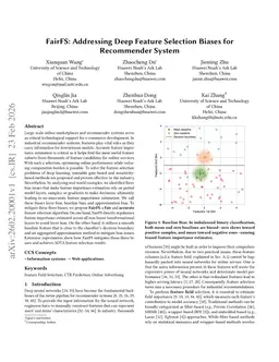 FairFS: Addressing Deep Feature Selection Biases for Recommender System