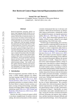 How Retrieved Context Shapes Internal Representations in RAG