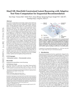ManCAR: Manifold-Constrained Latent Reasoning with Adaptive Test-Time Computation for Sequential Recommendation