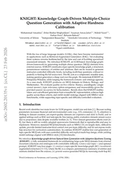 KNIGHT: Knowledge Graph-Driven Multiple-Choice Question Generation with Adaptive Hardness Calibration