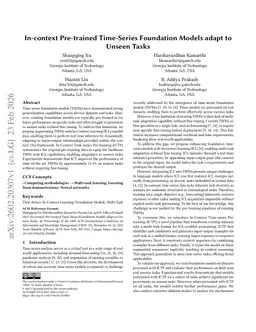 In-context Pre-trained Time-Series Foundation Models adapt to Unseen Tasks
