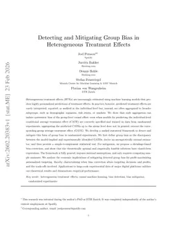 Detecting and Mitigating Group Bias in Heterogeneous Treatment Effects