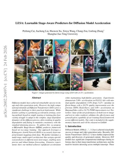 LESA: Learnable Stage-Aware Predictors for Diffusion Model Acceleration