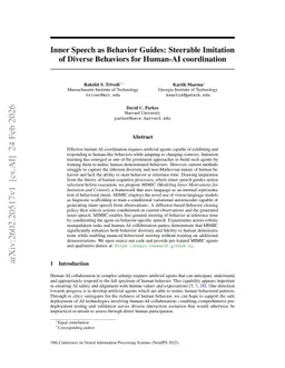 Inner Speech as Behavior Guides: Steerable Imitation of Diverse Behaviors for Human-AI coordination