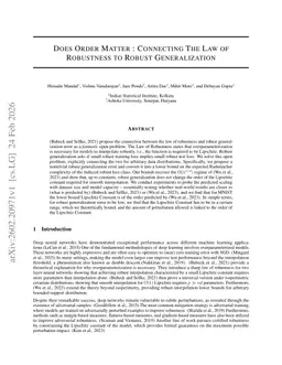 Does Order Matter : Connecting The Law of Robustness to Robust Generalization