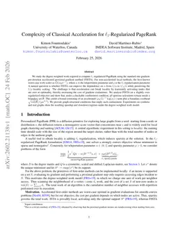 Complexity of Classical Acceleration for $\ell_1$-Regularized PageRank