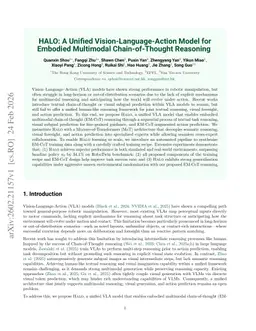 HALO: A Unified Vision-Language-Action Model for Embodied Multimodal Chain-of-Thought Reasoning