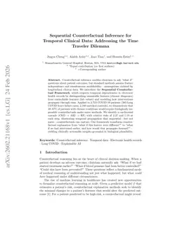 Sequential Counterfactual Inference for Temporal Clinical Data: Addressing the Time Traveler Dilemma