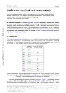 Aletheia tackles FirstProof autonomously
