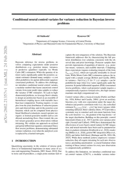 Conditional neural control variates for variance reduction in Bayesian inverse problems