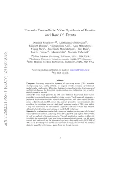 Towards Controllable Video Synthesis of Routine and Rare OR Events