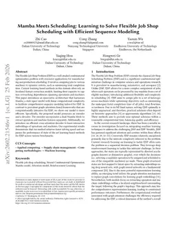 Mamba Meets Scheduling: Learning to Solve Flexible Job Shop Scheduling with Efficient Sequence Modeling