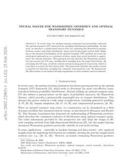 Neural solver for Wasserstein Geodesics and optimal transport dynamics