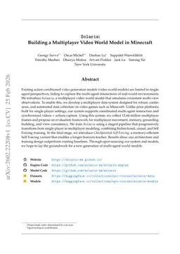 Solaris: Building a Multiplayer Video World Model in Minecraft
