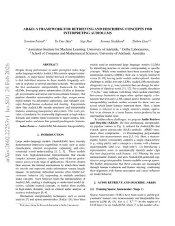 AR&D: A Framework for Retrieving and Describing Concepts for Interpreting AudioLLMs