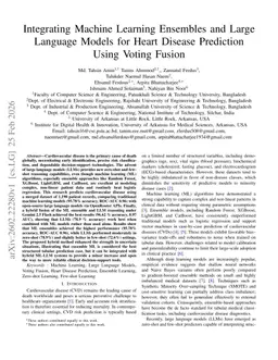 Integrating Machine Learning Ensembles and Large Language Models for Heart Disease Prediction Using Voting Fusion