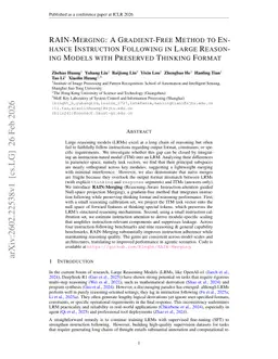 RAIN-Merging: A Gradient-Free Method to Enhance Instruction Following in Large Reasoning Models with Preserved Thinking Format