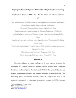 A Synergistic Approach: Dynamics-AI Ensemble in Tropical Cyclone Forecasting