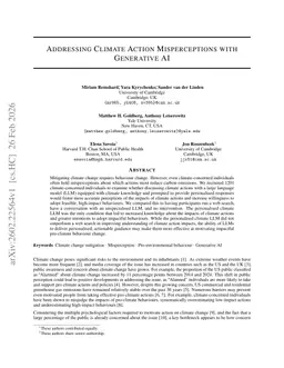 Addressing Climate Action Misperceptions with Generative AI