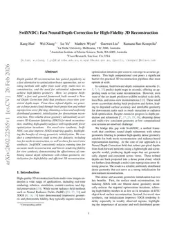 SwiftNDC: Fast Neural Depth Correction for High-Fidelity 3D Reconstruction