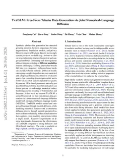 TabDLM: Free-Form Tabular Data Generation via Joint Numerical-Language Diffusion