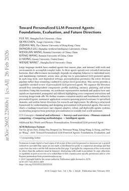 Toward Personalized LLM-Powered Agents: Foundations, Evaluation, and Future Directions