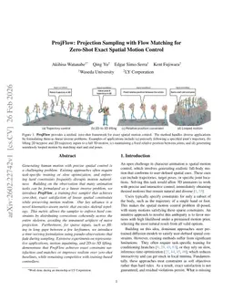 ProjFlow: Projection Sampling with Flow Matching for Zero-Shot Exact Spatial Motion Control
