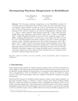 Decomposing Physician Disagreement in HealthBench