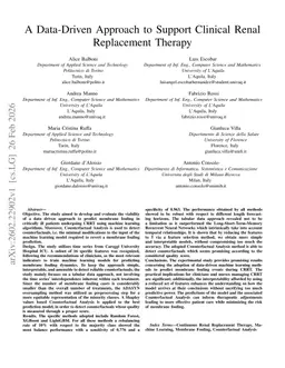 A Data-Driven Approach to Support Clinical Renal Replacement Therapy