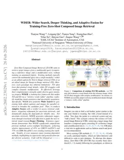 WISER: Wider Search, Deeper Thinking, and Adaptive Fusion for Training-Free Zero-Shot Composed Image Retrieval