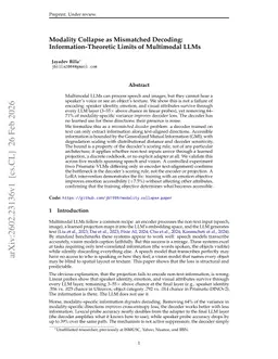 Modality Collapse as Mismatched Decoding: Information-Theoretic Limits of Multimodal LLMs