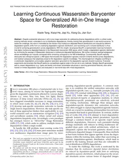 Learning Continuous Wasserstein Barycenter Space for Generalized All-in-One Image Restoration