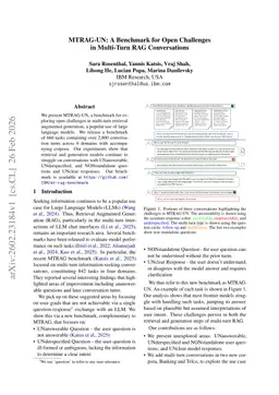 MTRAG-UN: A Benchmark for Open Challenges in Multi-Turn RAG Conversations